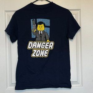 Women's "Danger Zone" Lego/Archer Mashup T-Shirt, Navy Blue, Size Medium